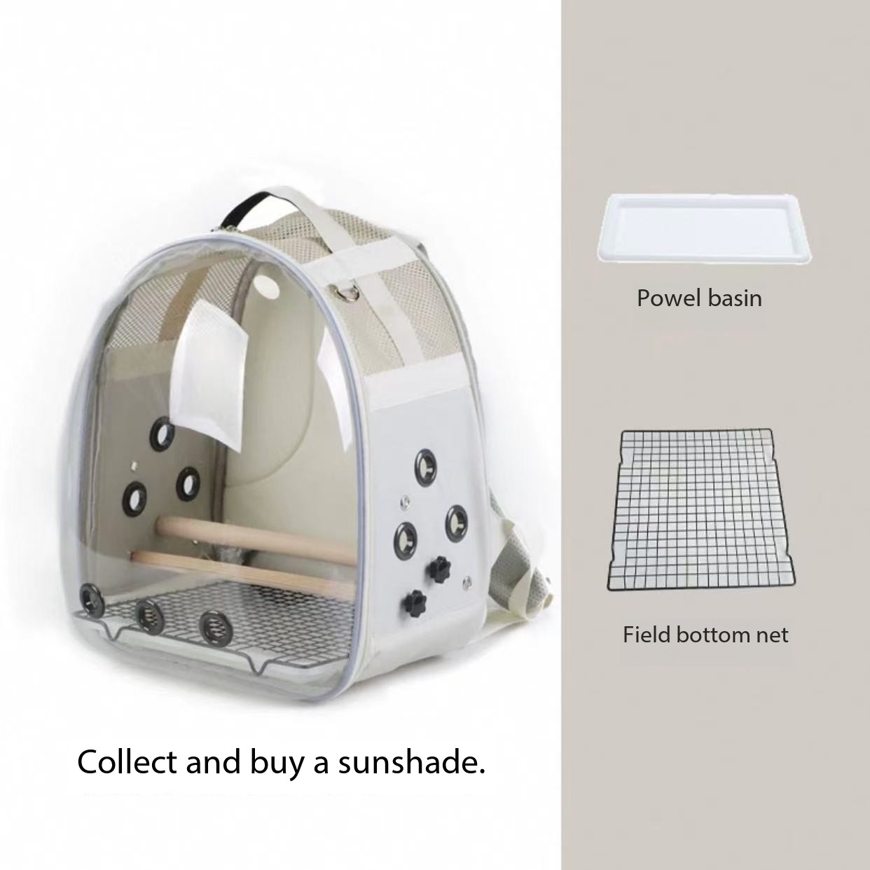 Parrot outdoor bag transparent portable large backpack Xuan Feng Jin Tai Hedgehog Tiger Skin two bird outdoor backpack