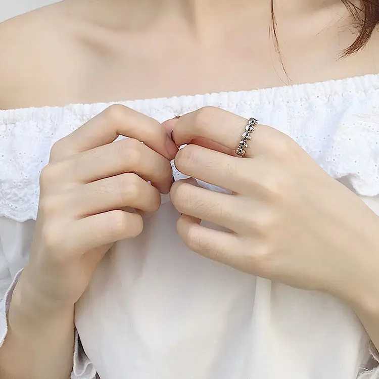 New in 925 Sterling Silver Skull Adjustable Rings For Women Vintage Wedding Jewelry DropshippingXJ250514