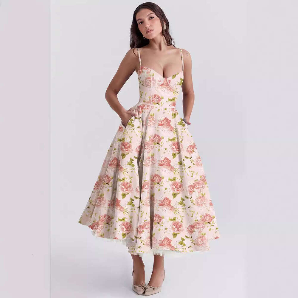 Women Clothes Dress New Summer Luxury Princess French Mesh Large Swing Double Layer Strap Dress For Women KQ