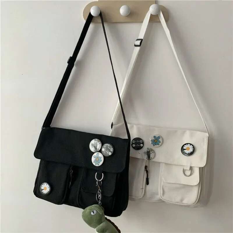 Canvas Youth Fashion Diagonal Crossbody Bag Casual Version Ladies Large Capacity Shoulder Solid Color Women Messenger Bags