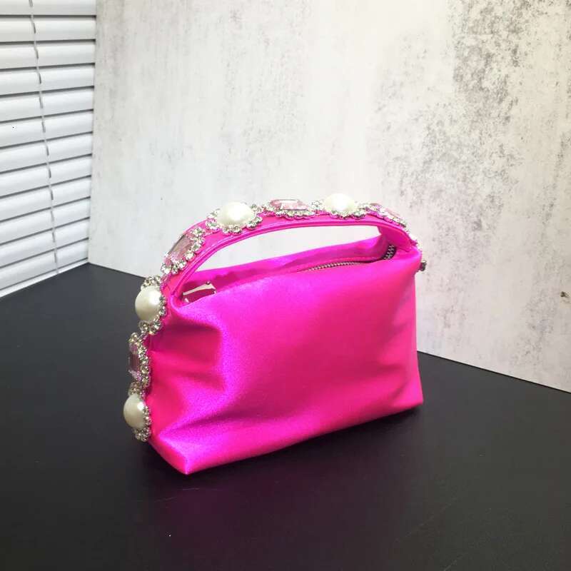 Pink Sier Color Wedding Bridal Elegant Toted Purse Woman Party Evening Handbag Fashion Dinner Prom Clutches