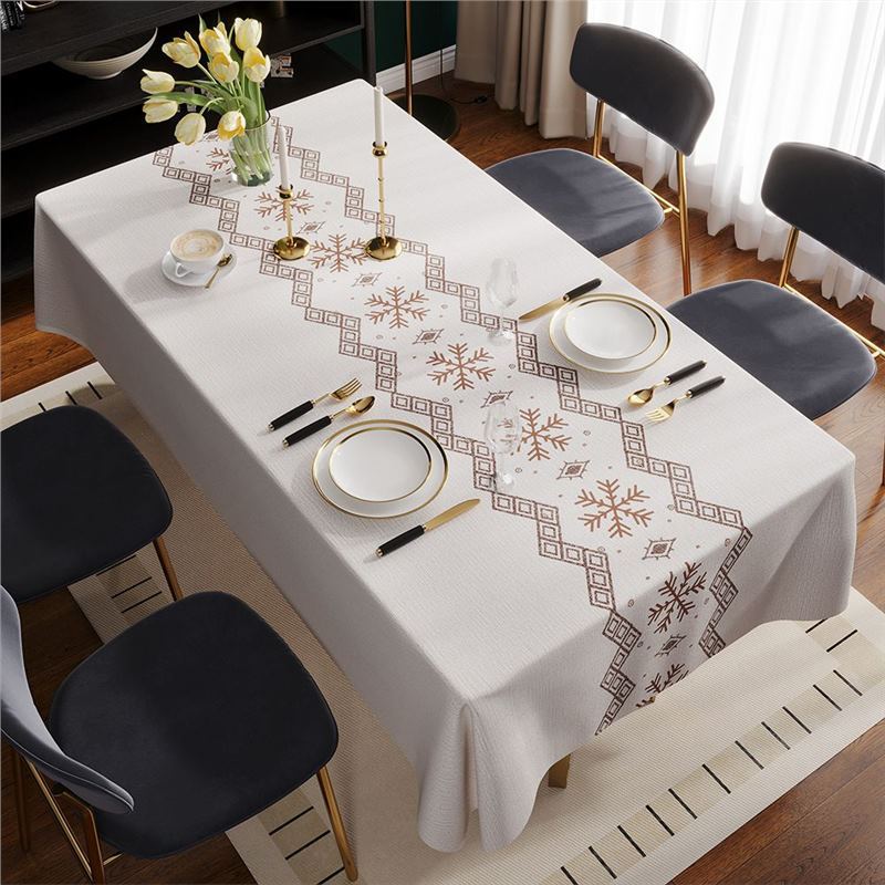 T0464 tablecloth high-grade light luxury waterproof oil-proof anti-scalding wash-free dining table coffee table mat pvc rectangular