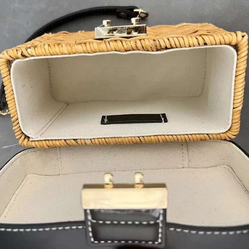 Handmade Rattan Woven Beach Versatile Women's Fashionable Small Handbag Bag