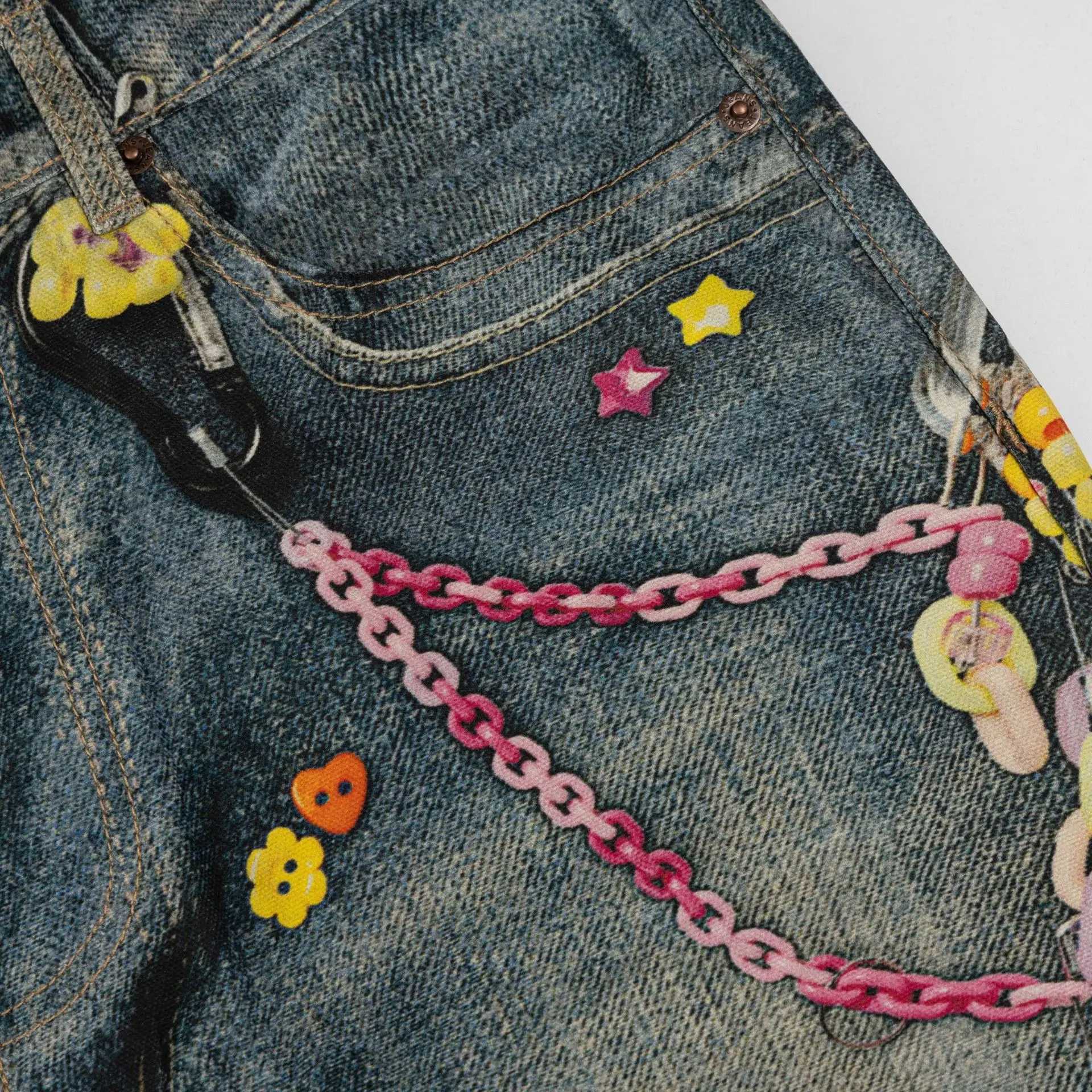 2025 New Candy Chain Old Washed Denim Zipper Slim Fit Straight PANT Jeans Cotton Denim Pants Casual Jeans Size XS-XL #N018 X250514