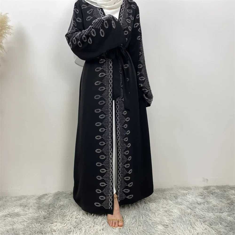 Ramadan Diamonds Black Abayas Women Dubai Luxury Muslim Wedding Party Dress Ka Islam Clothing Kaftan Jalabiya Kimono Abaya X250514