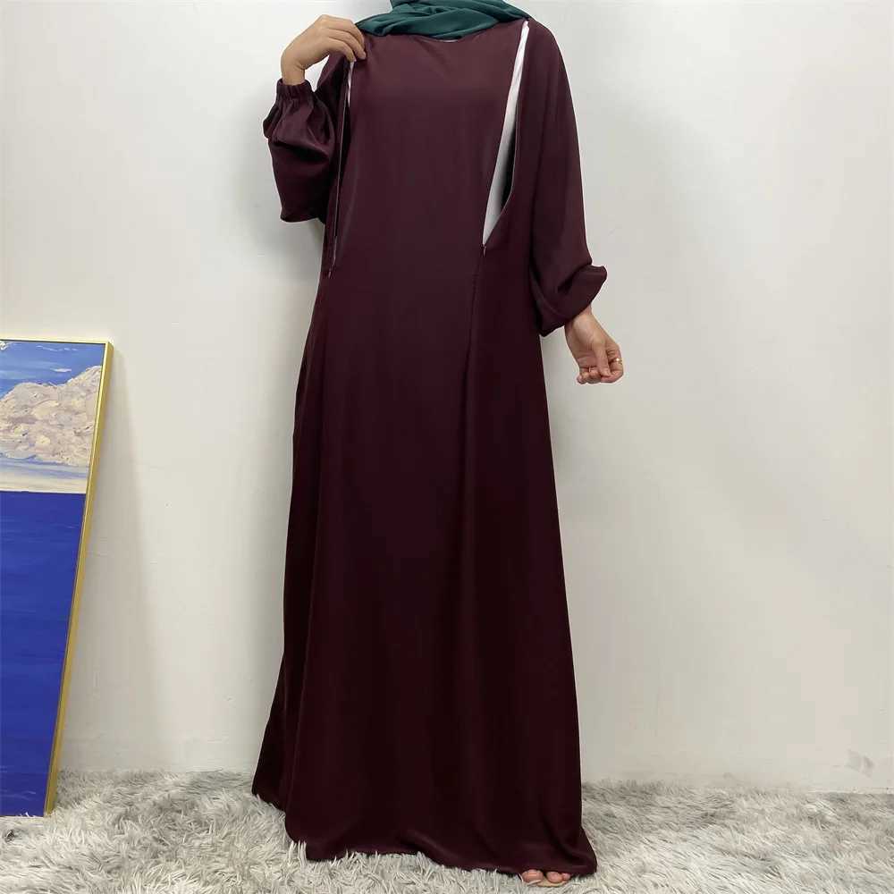 Front Zipper Breastfding Robe Women Mother Nursing Wear Muslim Islam Clothing Turkey Kaftan Dubai Abaya Modest Arabic Caftan X250514
