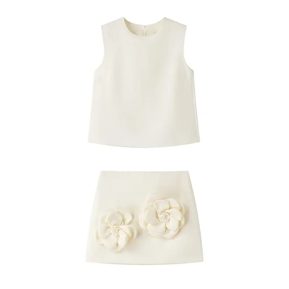 Taop Za Spring Product Womens Fashion Casual Slimming Sleeveless Top Half skirt Two piece Set 250514