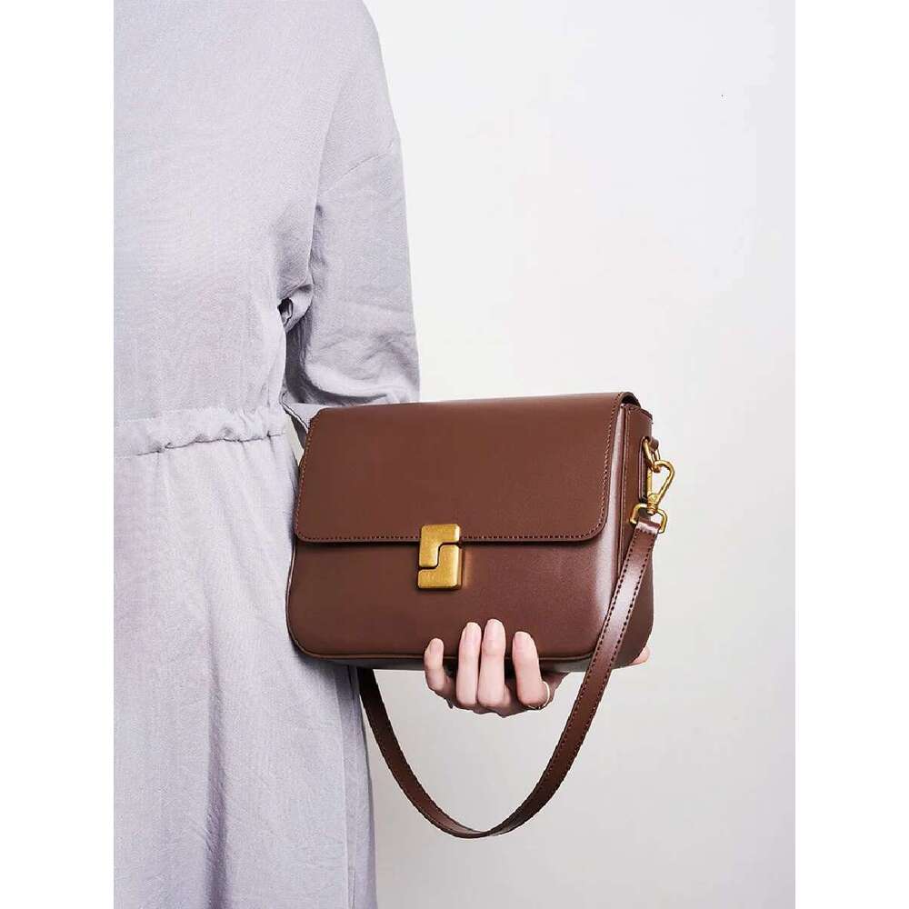 2025 Genuine Leather Women Crossbody Design Small Square Cowhide Women's Commuter Shoulder Bag Ladies Gift 250515 250515 250515