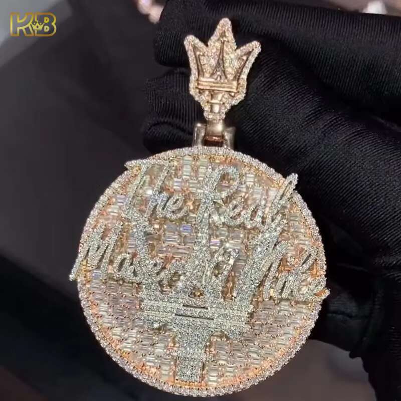 Custom Diamond Sterling Silver Iced Out Vvs Mossanite Hiphop White Font Hip Hop Sliver Moissanite Pendant Men Contact customer service for customizati