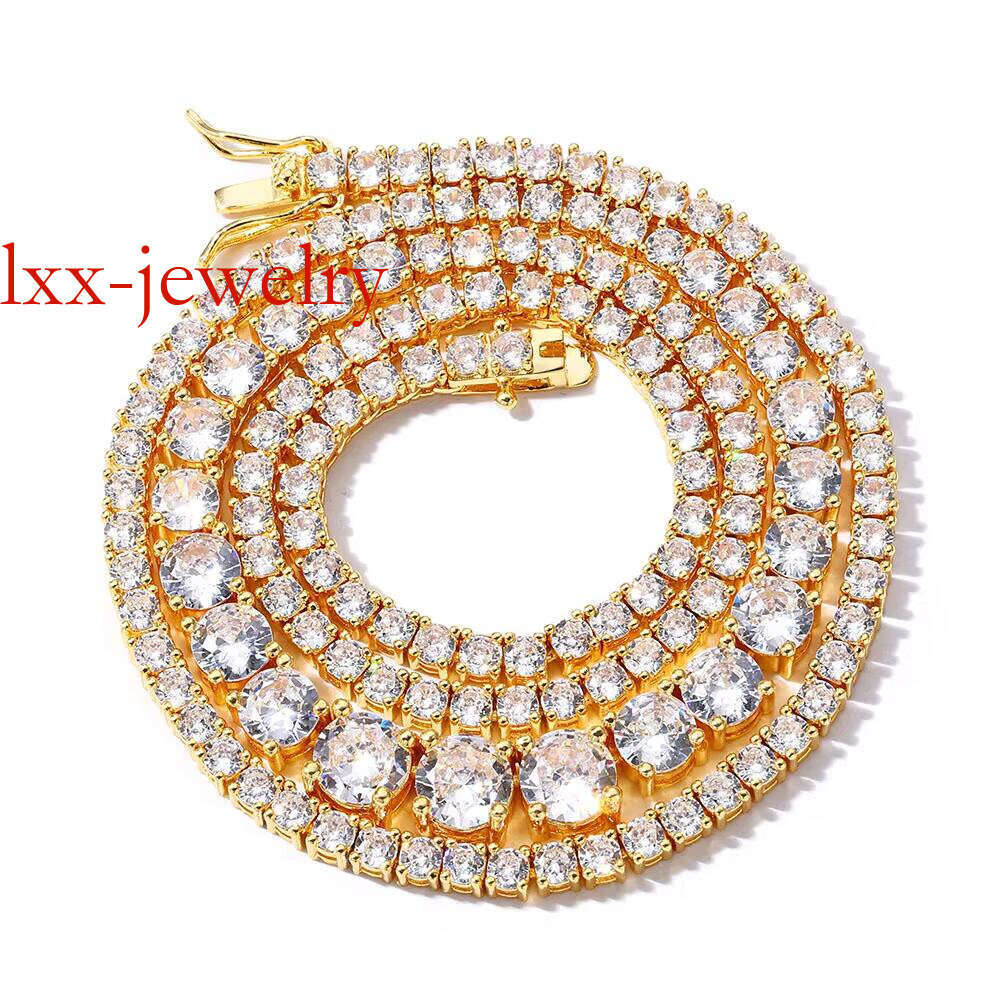 Pure sier Cuban VVS Moissanite tennis chain necklace bracelet