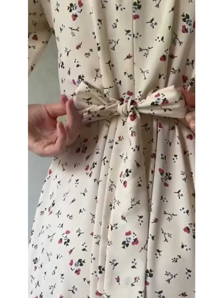 Spring Eid Muslim Floral Dress for Women Dubai Abaya Morocco Party Dresses Ramadan Lace-up Kaftan Vestidos Arab Long Robe 2024 X250514