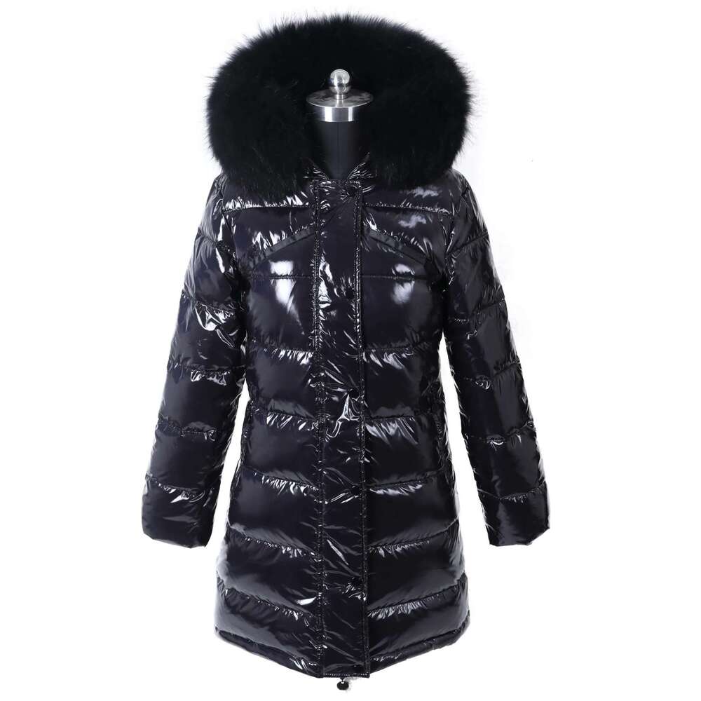 Maomaokong Winter Waterproof Jacket Women Real White Duck Down Lining Coat Natural Raccoon Fur Collar Warm Black Down Jacket