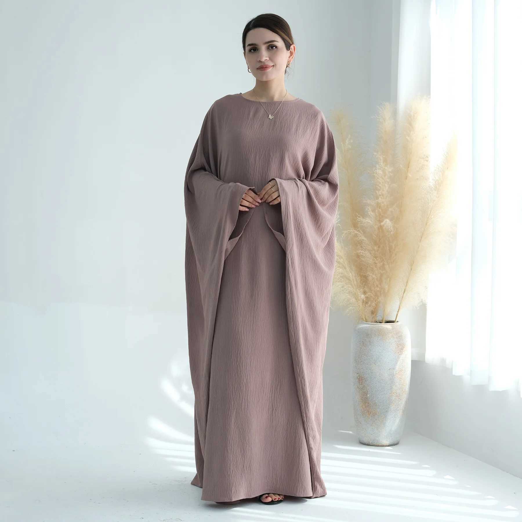 2024 Ramadan Abaya Dubai Kaftan Muslim Long Dress Turkey Abayas For Prayer Islamic Clothing Women Robe Longue Femme Musulmane X2505141