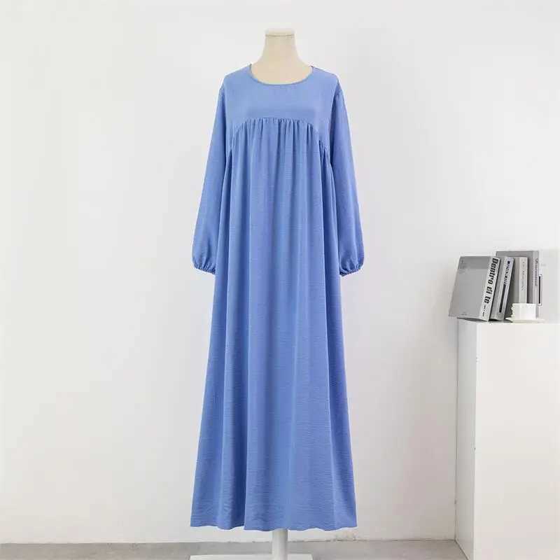 Women Loose Maxi Dresses Muslim Dress Spring Autumn Female Full Slve Casual Solid Pockets Robe Long Dresses Mujer Vestidoes X250514