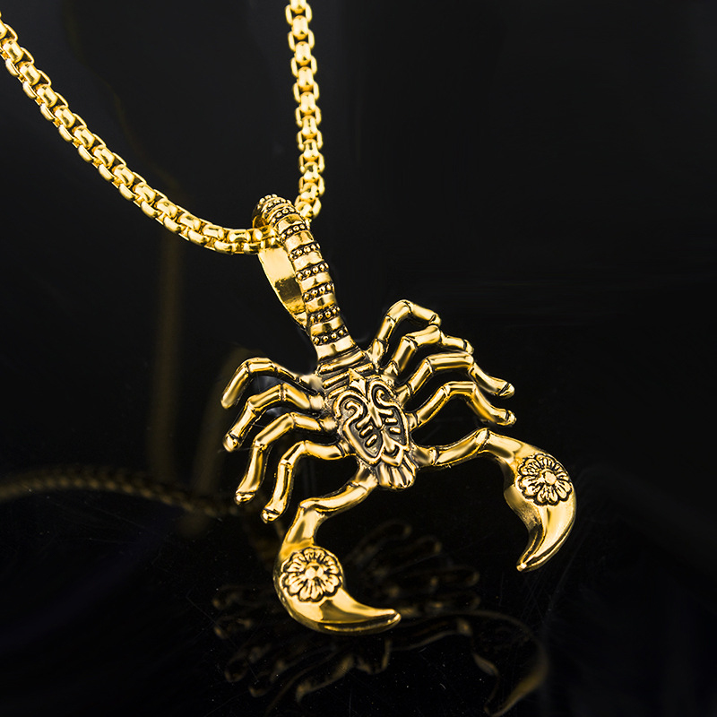 Scorpion necklace, hip-hop style, unisex, light luxury, trendy fashion, lifestyle accessories, collarbone chain