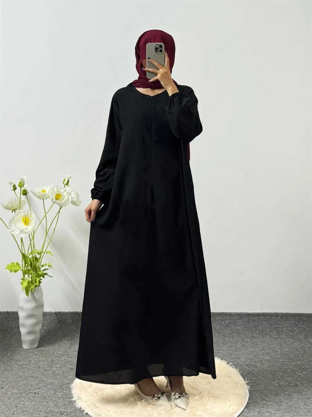 Modest Dress Muslim Ramadan Maxi Dresses Full Slve Casual Printed Floral Casual Robe Prayer Dress Women Abayas X250514