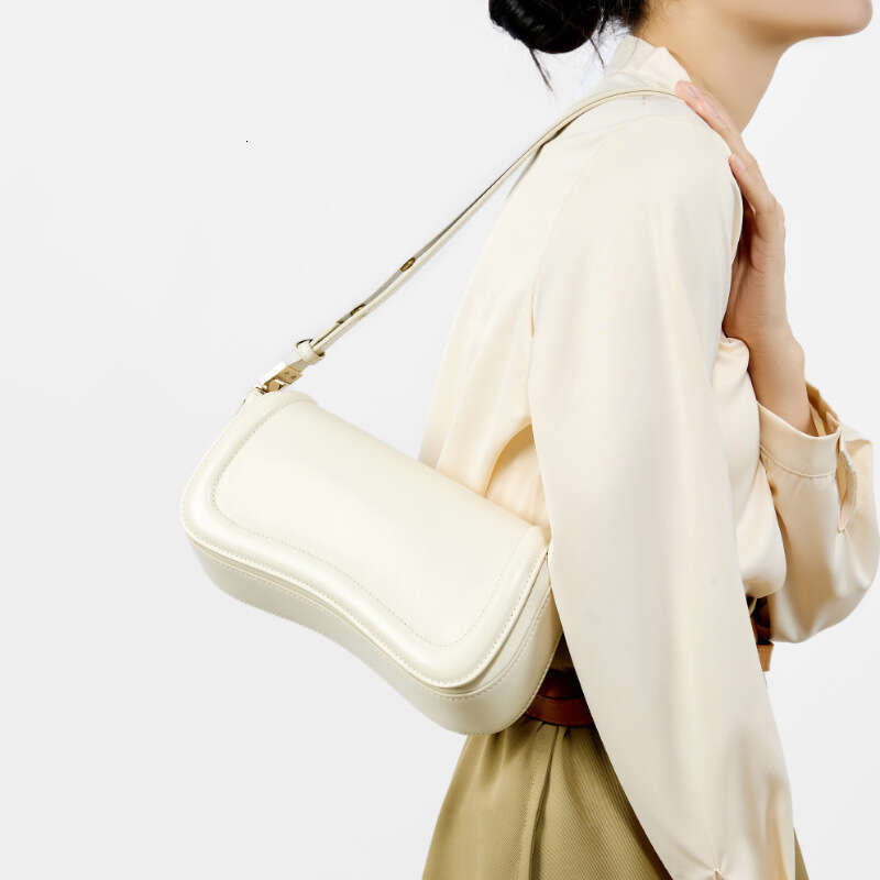 Genuine Leather Armpit Tofu Personalized, Simple, Single Shoulder, Trendy Street Style, Women's Bag, Internet Famous, Niche Diagonal Cross Bag