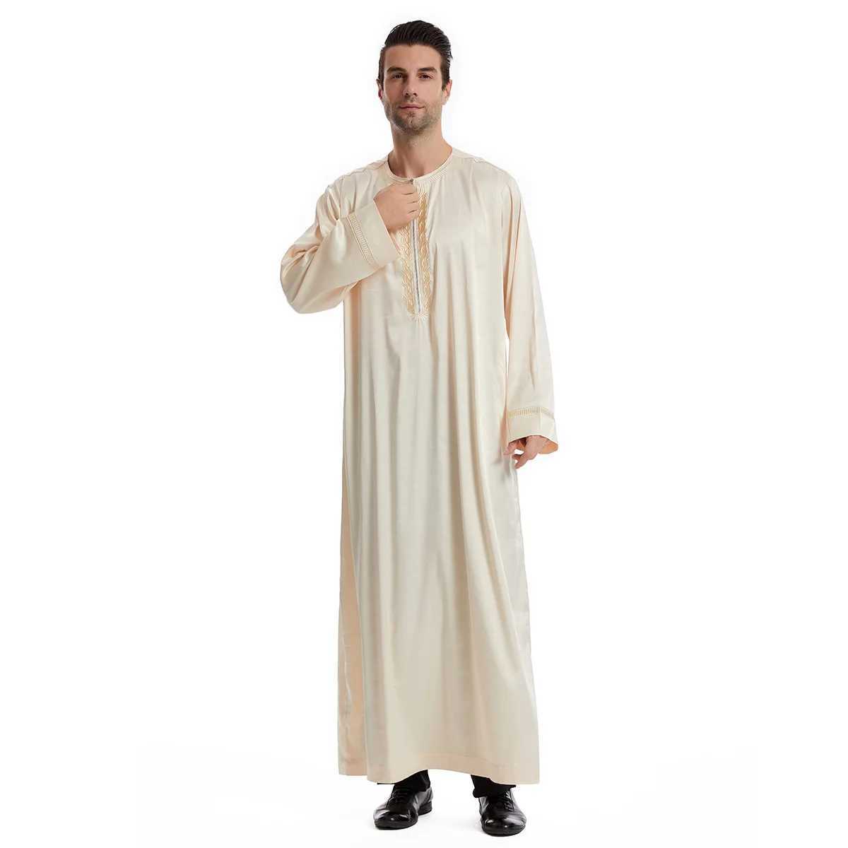 Eid Muslim Men Jubba Thobe Mens Long Dress Islamic Eid 2025 Ramadan Long Robe Saudi Musulman Abaya Caftan Dubai Arab Dresses X250514