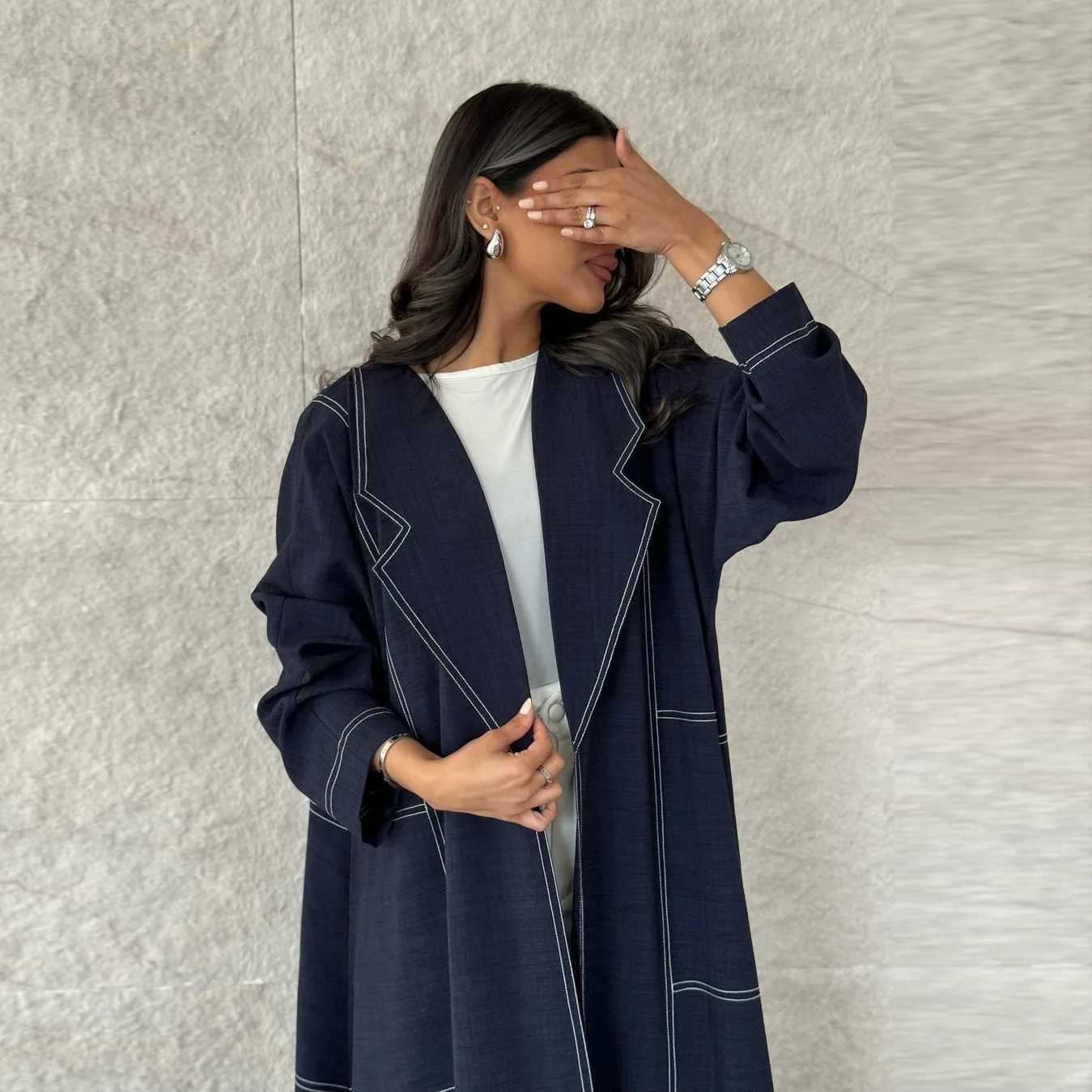Eid Open Kimono Abaya Dubai 2025 Denim Muslim Modest Dress for Women Kaftan Islam Robe Femme Musulmane Jalabiya Ka Djellaba X250514