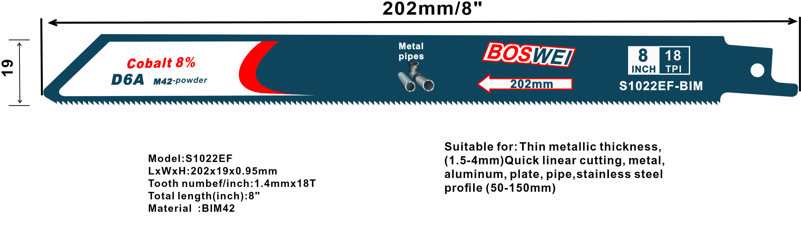 Cobalt bimetal saw blades for wood, nailed wood and plastic pipe cutting wholesale Five pieces per piece