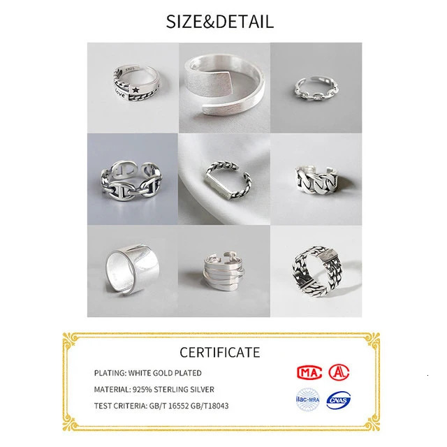 Vintage Silver Color Metal Punk Letter Open Rings n Finger Rings for Women men Party Jewelry Gifts LETTER 250509