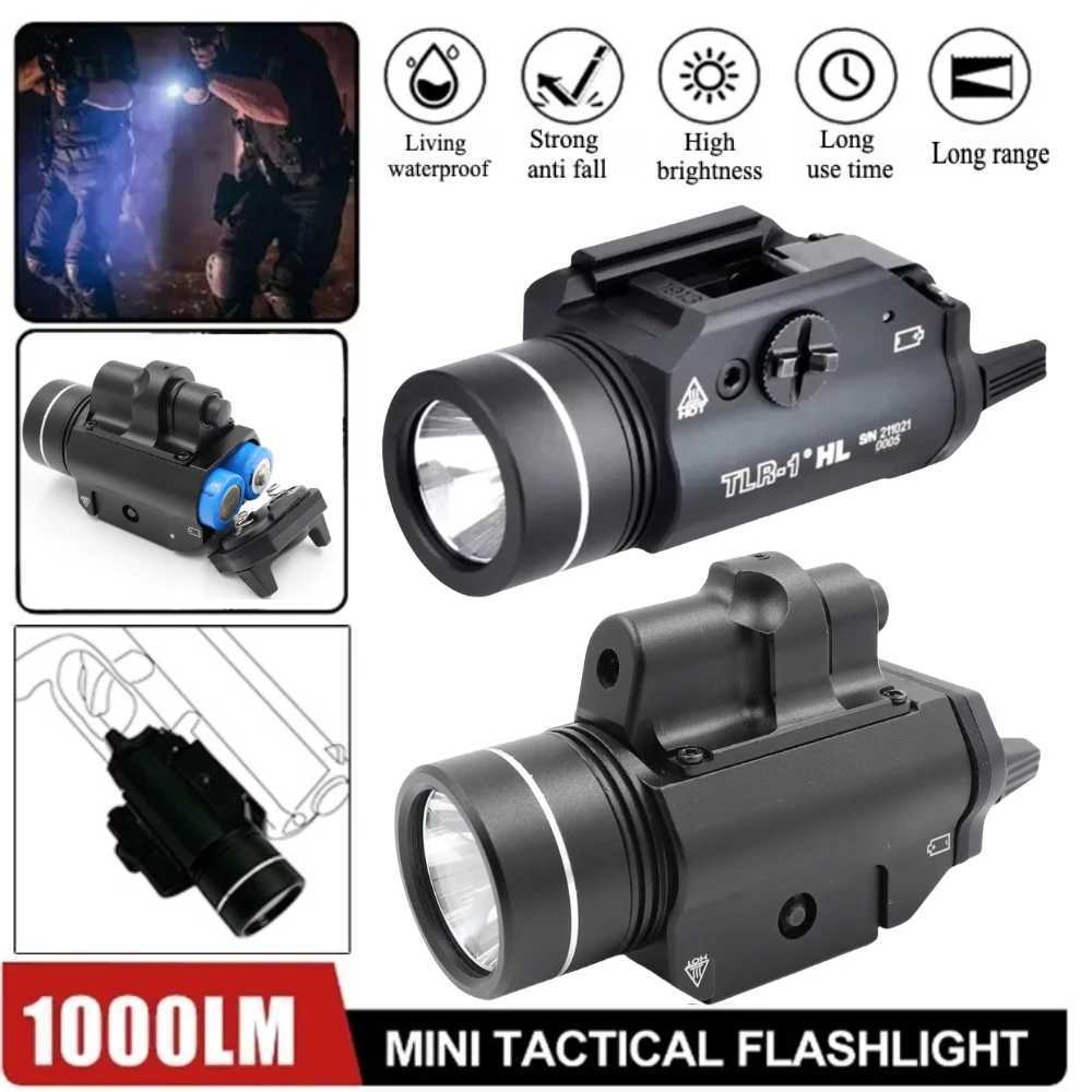 Tactical Weapon Flashlight Metal 1000 Lumens TLR1 LED Light 20mm GLOCK 17 Airsoft Rifle TLR7 Scout Torch Hunting Gun Lamp Z250514