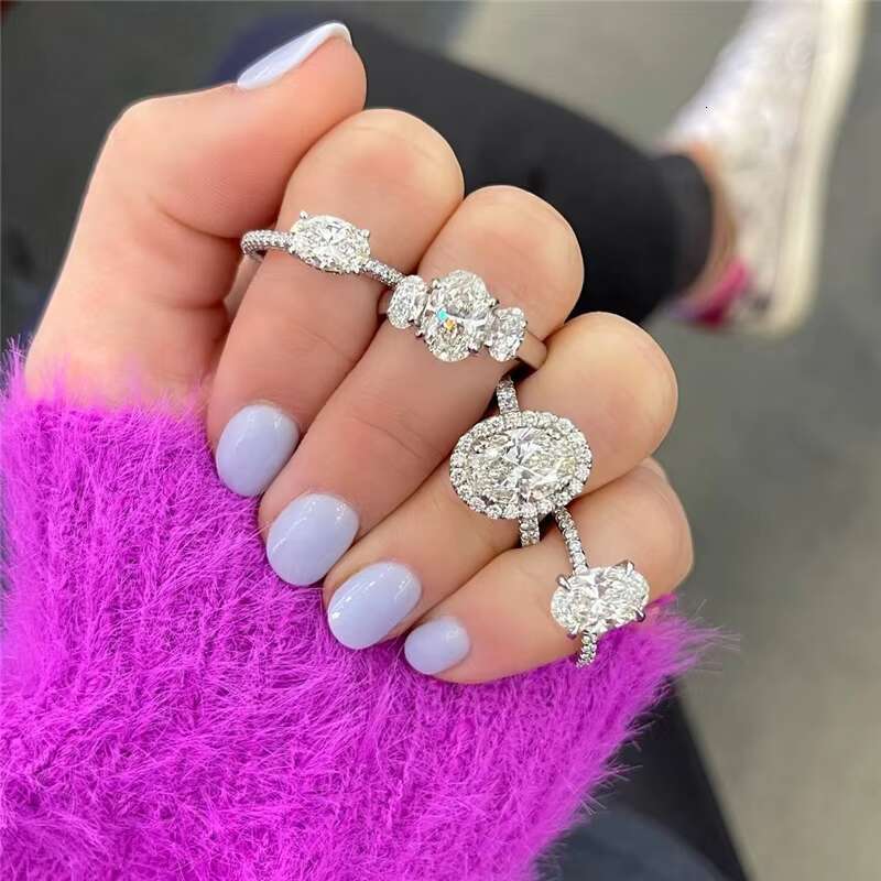 Personal Use 10k Real Gold Engagement Ring Jewelry Fancy Cut Vvs1 Moissanite Women Wedding Band Ring