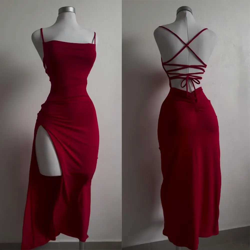 2024 explosive new dress summer high sensitivity halter strap Spice Girl bag hip dressXJ250514