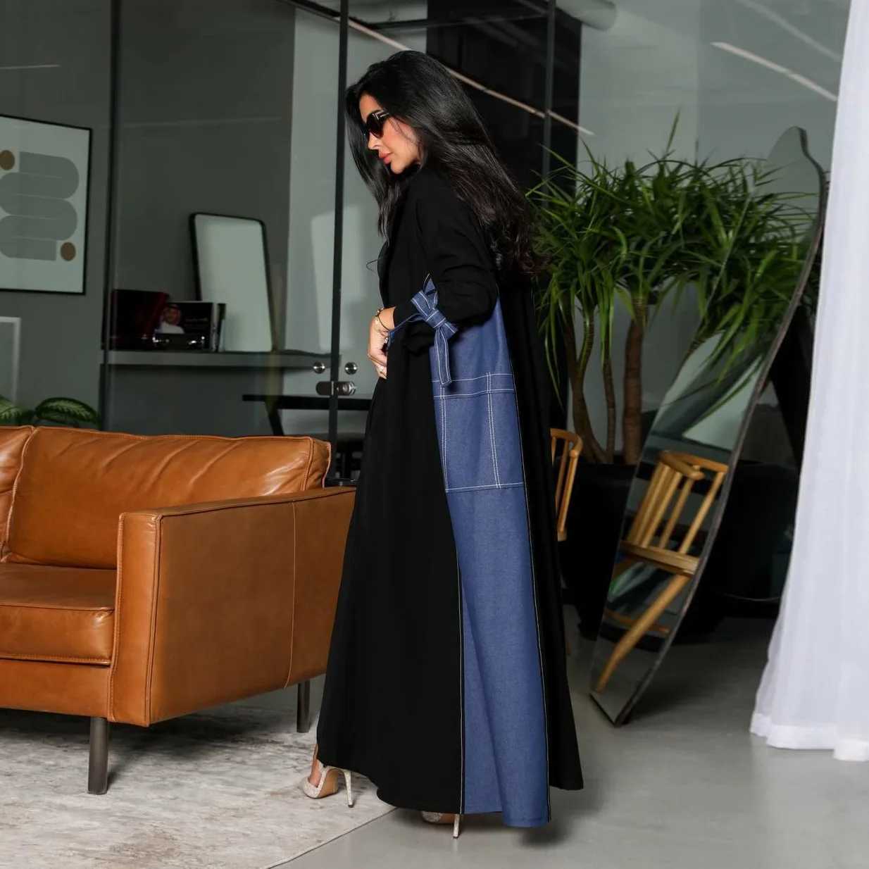 Fashion Bowknot Abayas for Women Muslim Dress Dubai Open Abaya Turkey Kaftan Eid Ramadan Kimono Cardigan Islamic Clothing Robe X250514
