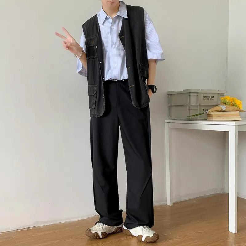 Brown Black Suit Pants Men Slim Fit Fashion Social Mens Dress Pants Korean Casual Straight Pants Mens Office Formal Trousers 250513