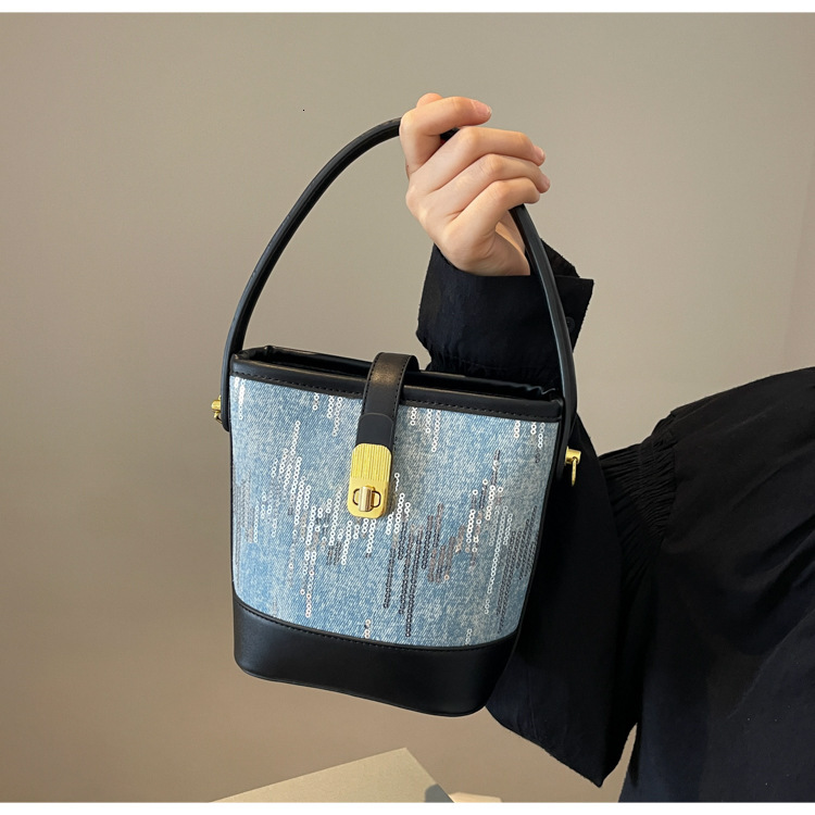 Small niche design for women in spring and summer 2025, new Instagram versatile crossbody bag, high-end women's hand-held bucket bag