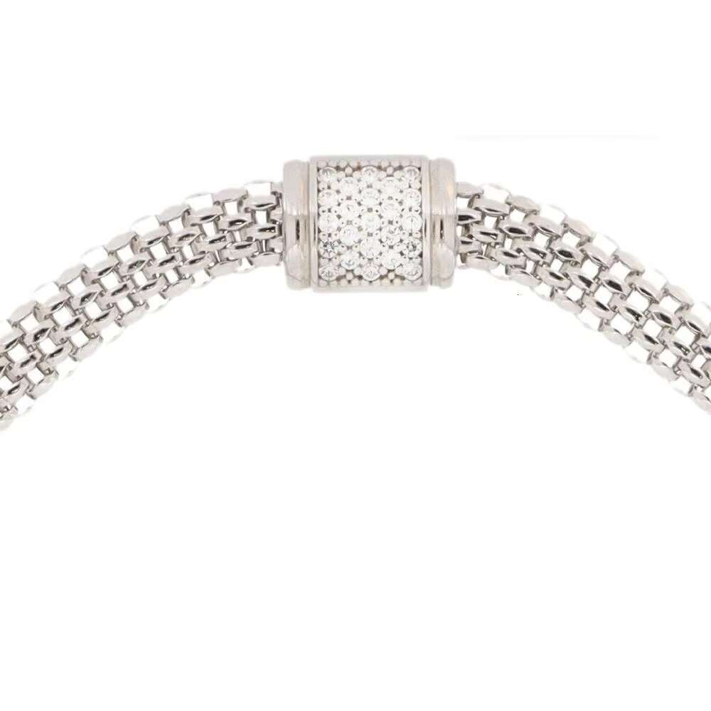 Made in Italy Sier Italian Bracelet with Micro Inlaid Zircon Mesh Design Handmade Elegant Lobster Buckle
