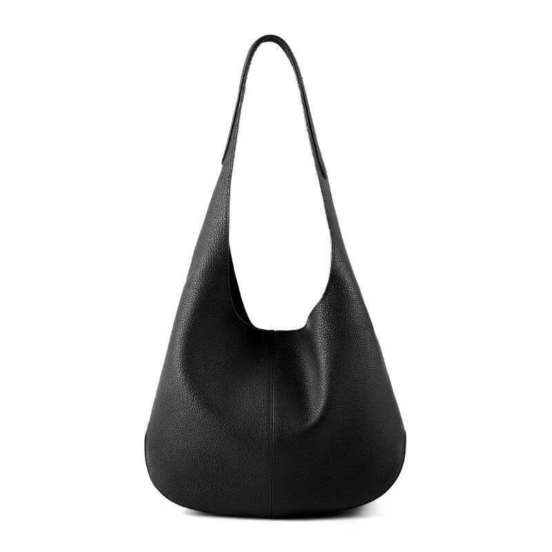 2025 new design bucket large capacity top layer tote bag, high-end feeling, underarm single shoulder leather bag
