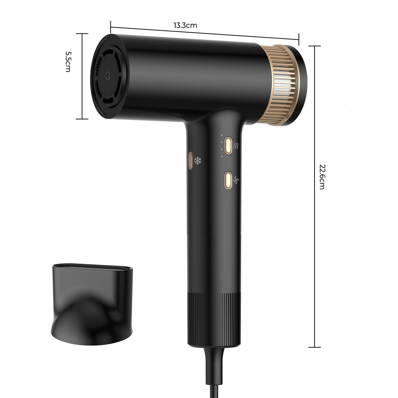 Hair Dryer 110000 RPM High-Speed Brushless Motor Negative Ionic Blow Dryer Thermo-Control Hair Dryer with Diffuser and Nozzle 250513