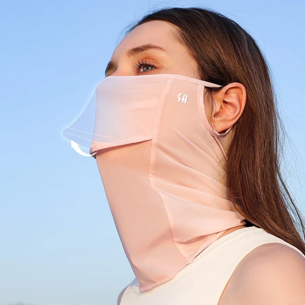 Ice Silk Full Face Sun Protection Mask Breathable Running Sports Masks Soft Adjustable Anti Ultraviolet Thin For Outdoor Golf 250514