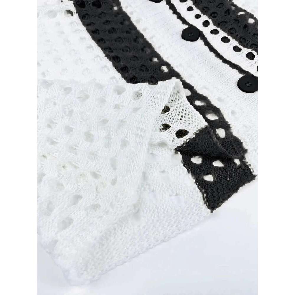 Plus Size Summer New Women's Holiday Set 2 Pieces Crochet Button Cardigan and Trousers Beach Cover Up