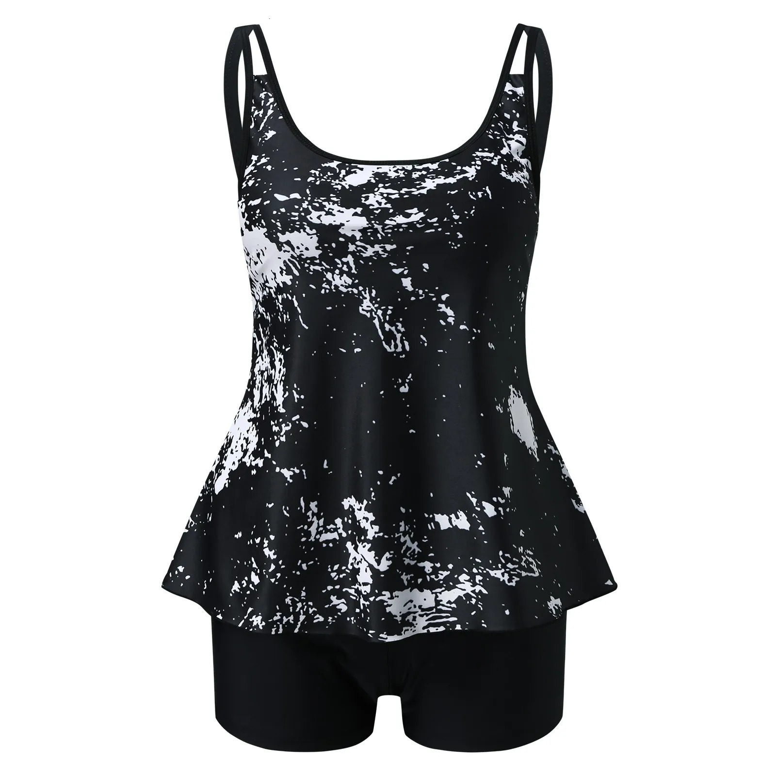 Two Piece WomenS Swimsuits Print Strap Swim Tank Top With Shorts Modest Bathing Suits Plus Size Tankini Swimsuit Summer 250509