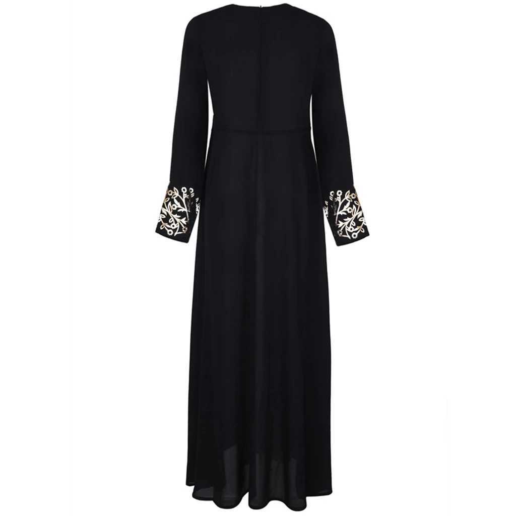 Womens Muslim Abaya Dress Long Slve Patchwork Printed Robe O Neck Dubai Turkish Clothing High Waist for Party X250514