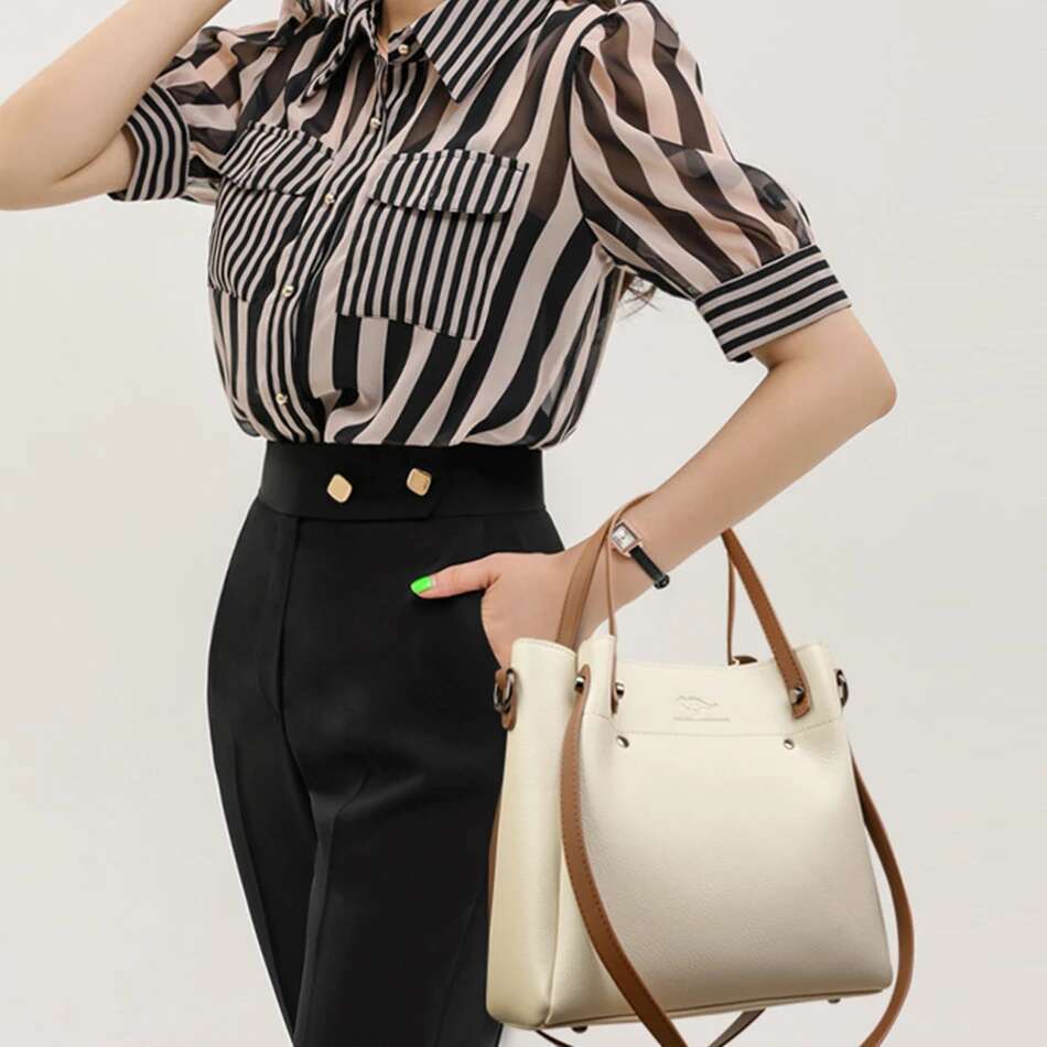 Genuine High Quality Leather Shoulder Crossbody Bags for Handbags Women Large Capacity Soft Tote Messenger Bag