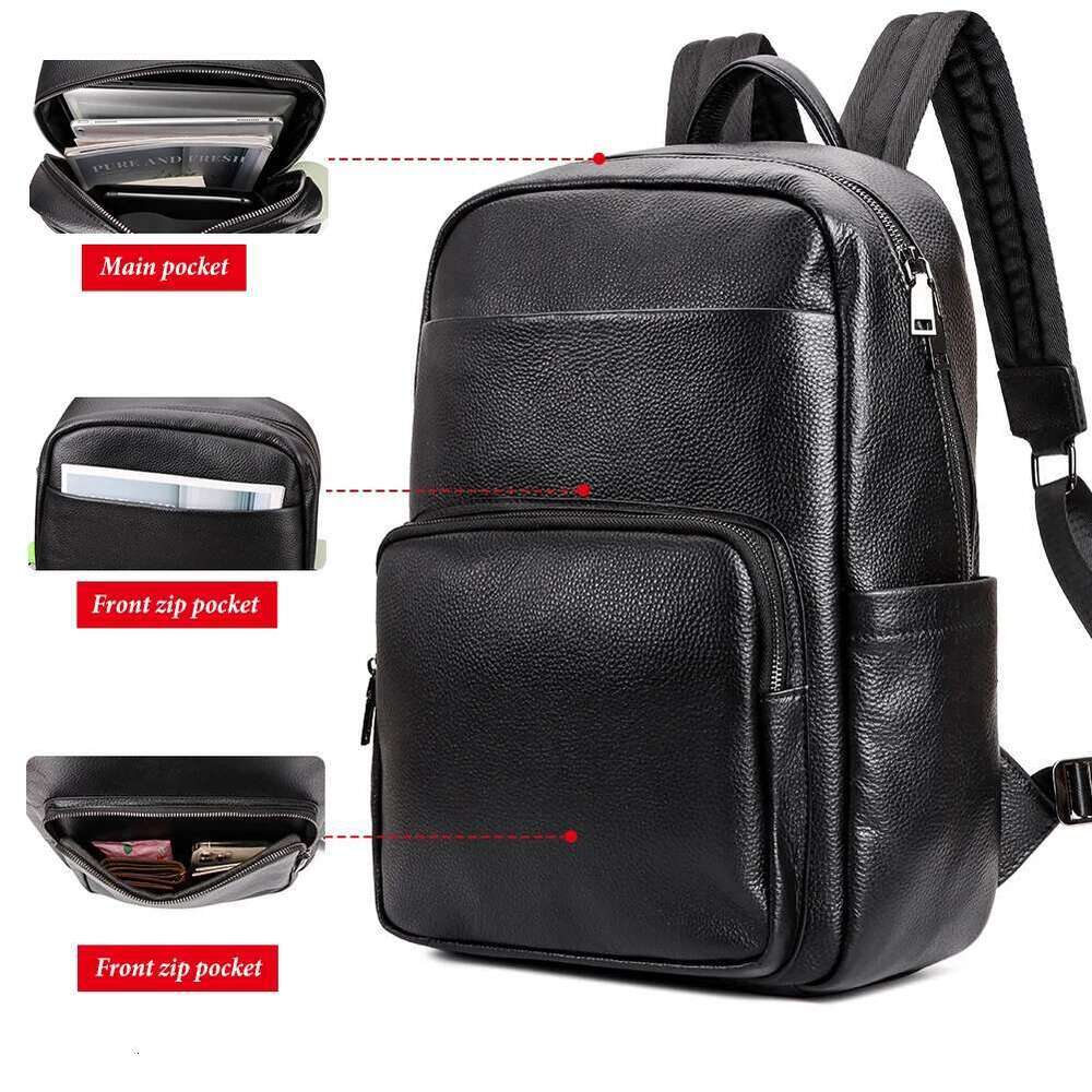KAVIS Genuine Leather Fashion Schoolbag For Men Teenager Boys Travel Bag Male Laptop Backpack Messenger Bags