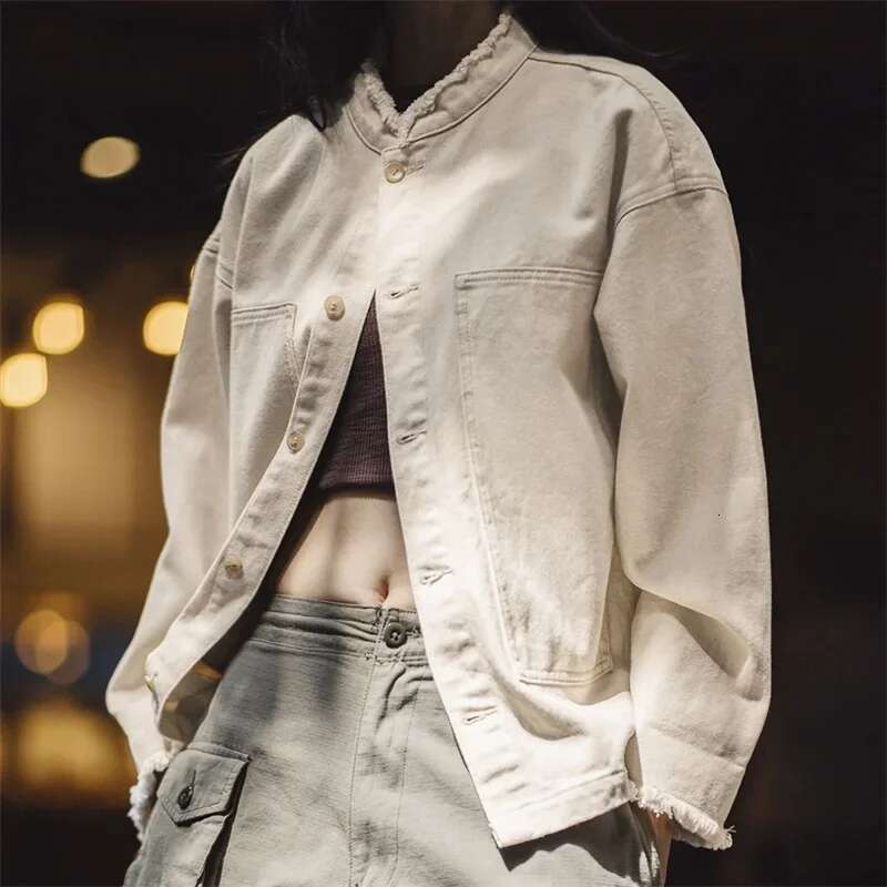 Maden Women's American Jacket Casual Loose Design Sense Pure Cotton Denim Coat Autumn Winter