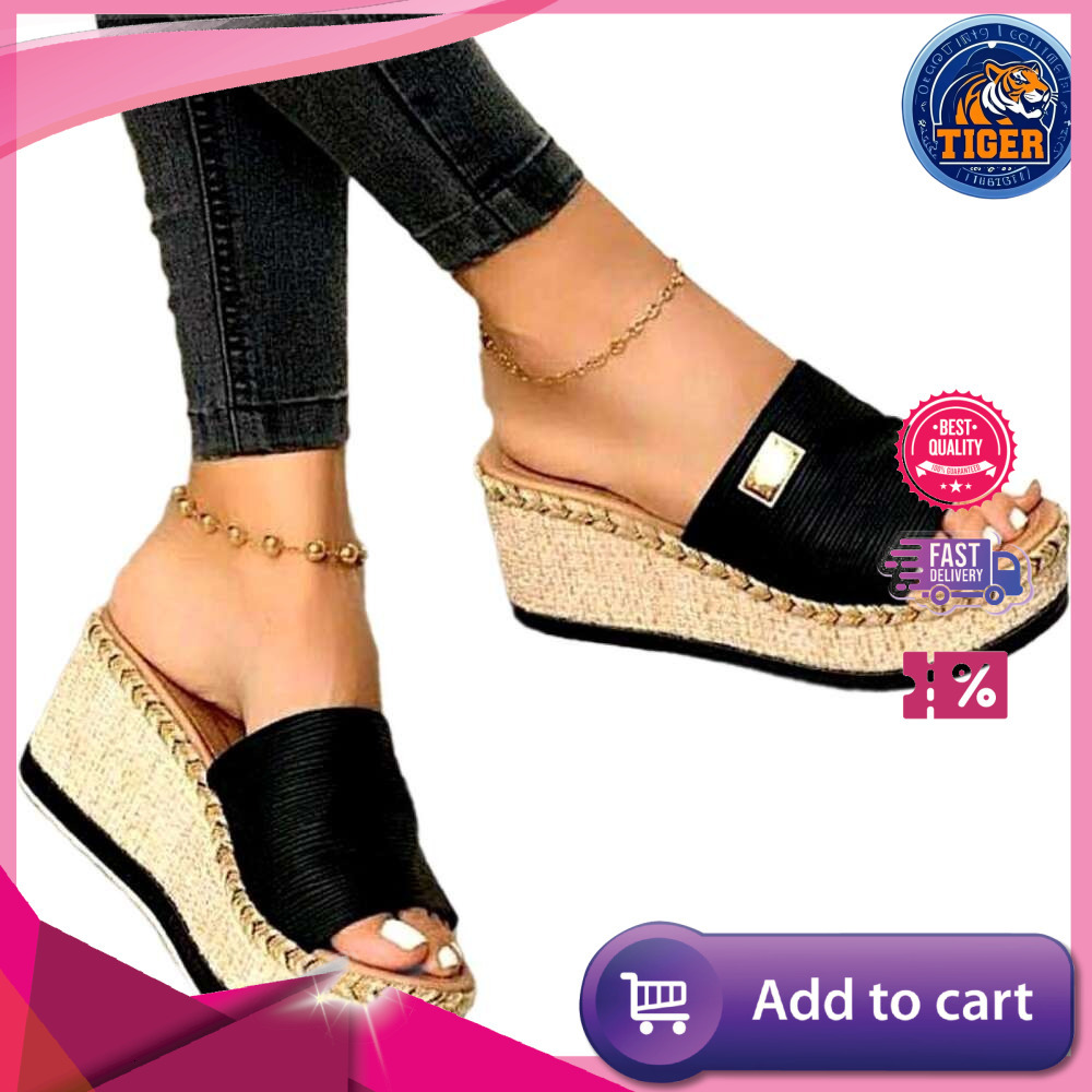 Ddmytiger Females Womens High Heels Sandal Summer Leisure Wedges Sandals New Outdoor Beach Slippers Women Platform Mules Slipper Plus Size Synonyms S 