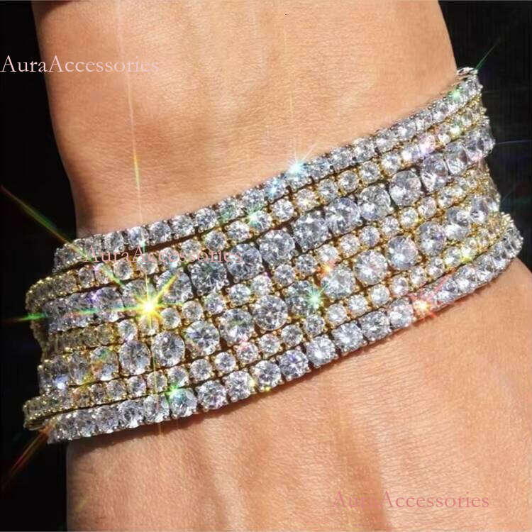 Factory Directly Sterling Sier Mossanite in Stock 2mm--6.5mm VVS Moissanite Dia Tennis Bracelets