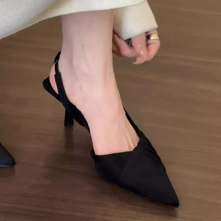 Fashion Summer New Women Pointed Toe Woman Pumps Sexy Thin High Heels Sandals Slingback Party Prom Mules Shoes