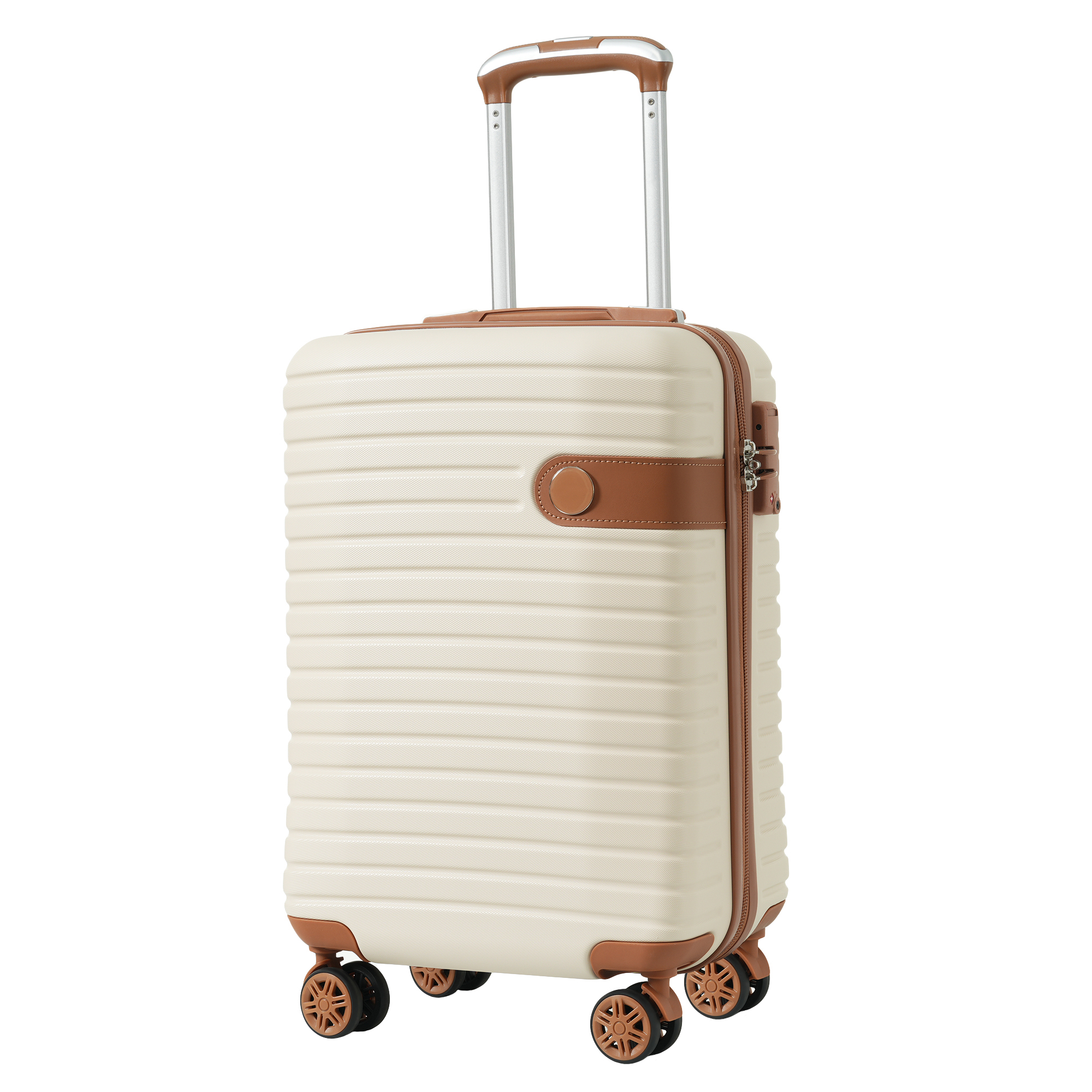 3-Piece Luggage Set: 20-Inch Carry - on Luggage, Airline Approved, Lightweight Hardshell ABS Suitcases with Wheels and TSA Lock Retractable pull rod T
