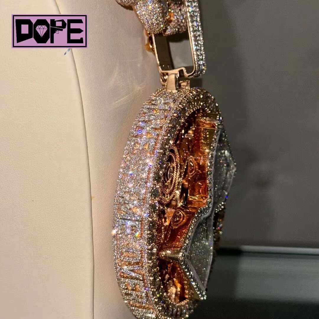 Hiphop Vvs Moissanite Pendant Pass Diamond Tester Iced Out 925 Sterling Silver 3D Pendant Custom Moissanite Pendant