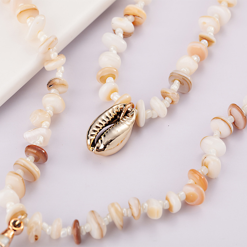 Necklace Set with Two Pieces of Stone and Shell Shells for Direct Sale
