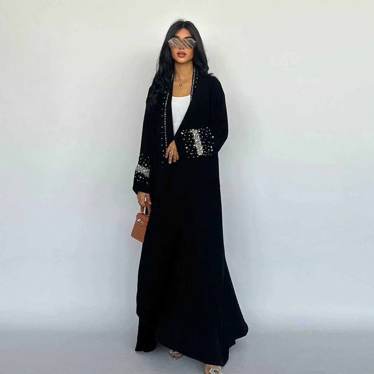 Eid Luxury Dubai Abaya Diamonds Black Kimono Jalabiya Ramadan Muslim Women Modest Dress Hijab Scarf Robe Turkey Kaftan Marocain X250514