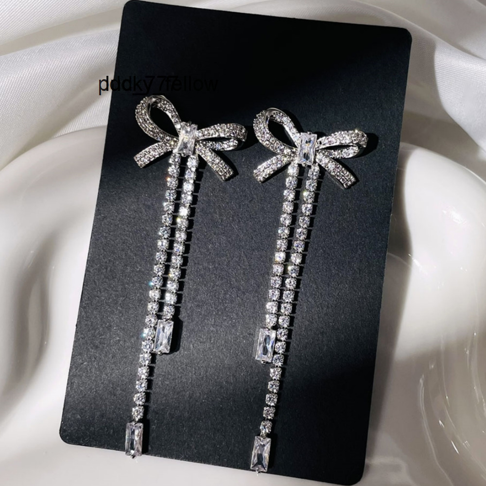 Hot Sale Designer Cubic Moissaniteia Drop Earrings 18k Gold Plated Tassel Butterfly Stud Earrings for Women