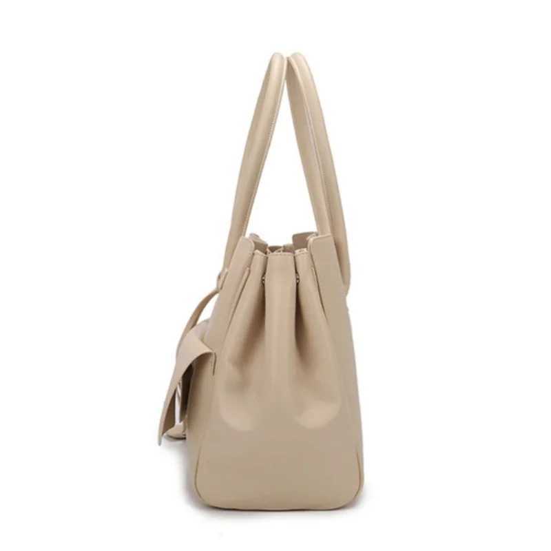 Large Capacity Tree-pocket Design Wens Tote Bag Soft Leather Vintage Shoder Bag Off Lady Daliy Cmuter Handbag Fem Z250514
